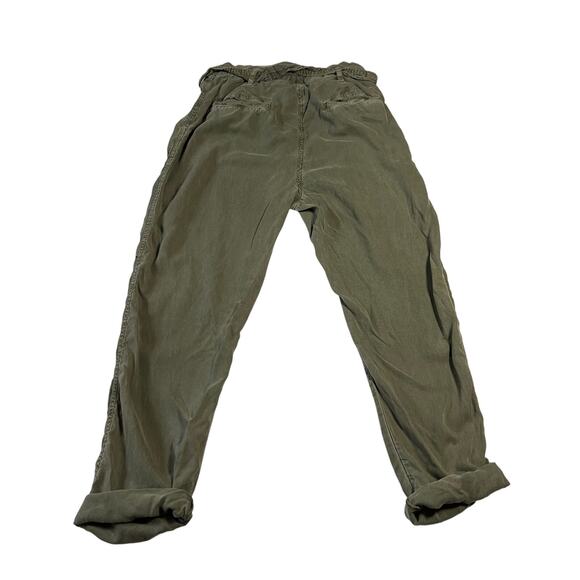 Treasure & Bond High Rise Paper Bag Waist Cropped Pants Size 10 Utility Cuff Hem - Picture 2 of 9